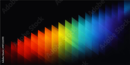 A bright digital wallpaper featuring a colorful rainbow spectrum wave and glowing equalizer lines on a dark black texture backdrop vector design