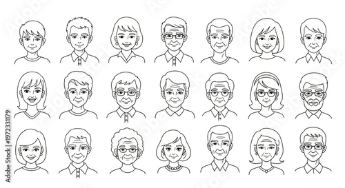 Diverse group of people illustrations.