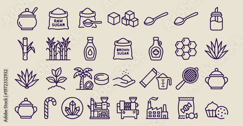 kitchen ingredient icon set, cooking spices line art, food preparation pantry icons, culinary herb and spice, cooking essentials vector set, organic food flavoring icons, gourmet kitchen pantry symbol
