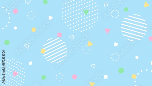 Cute pop background with pastel-colored geometric patterns