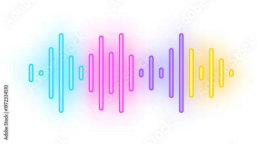 Colorful neon audio waveform