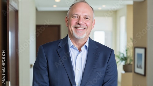 Senior executive in formal wear, confident and professional.