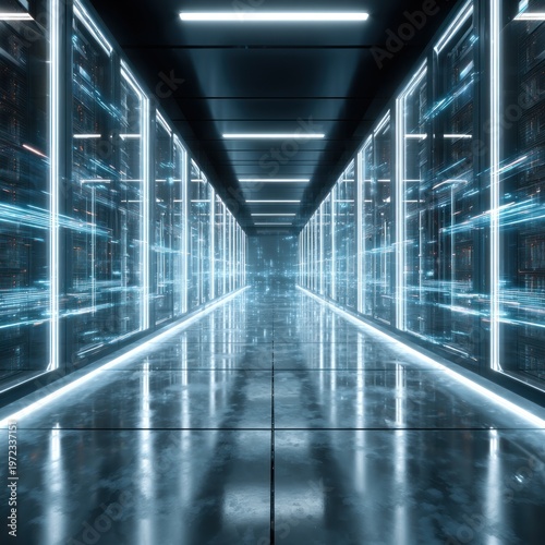 Data center server room corridor