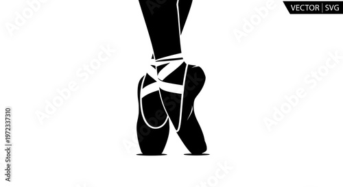 Ballet Dancer Silhouette on Pointe Shoes