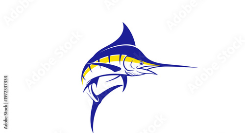Blue Marlin Fish Illustration - Sport Fishing Icon