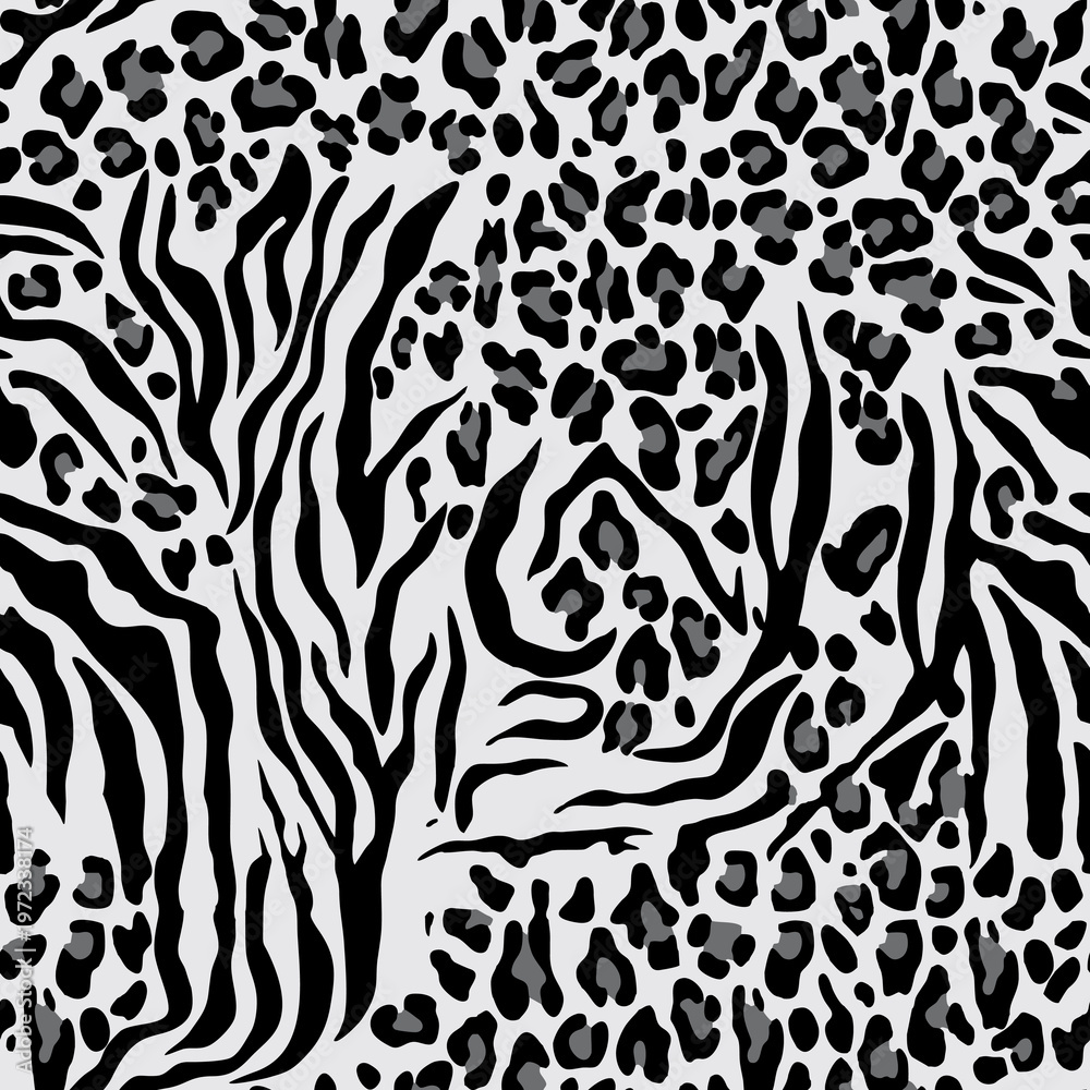 Fototapeta premium leopard animal skin seamless pattern, safari texture textile 