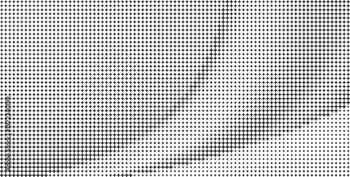 Tableau sur toile Black Plus Sign Halftone Pattern with Subtle Wave Formations, Abstract Plus Half