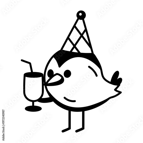 A glyph style icon representing a party hat 
