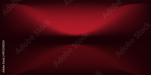 Abstract gradient podium background. Empty red 3D studio background. Clean scene for product presentation mockup template. eps 10
