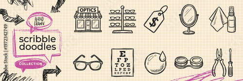 Black ink scribble minimalist fast food burger pizza icon set hand drawn doodle junk food illustrations on pure white background