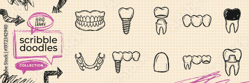 Black ink scribble minimalist finance banking money icon set hand drawn doodle investment illustrations on pure white background