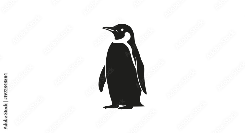 Obraz premium A striking silhouette of an emperor penguin standing tall and proud.