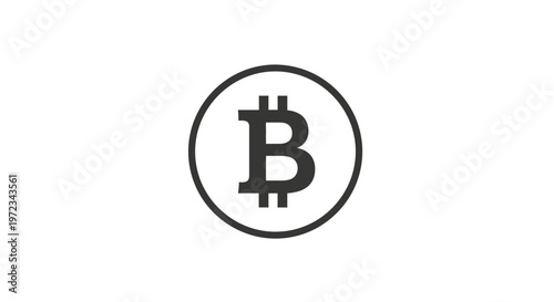 Bitcoin Symbol in Circle: Digital Currency Icon.