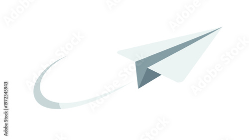 Clean paper airplane flat design – Great for travel apps, message delivery, or creative freedom concepts.