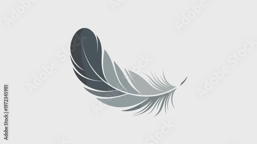 Simple elegant feather flat design – Suitable for fashion, pillows, or serene nature themes.