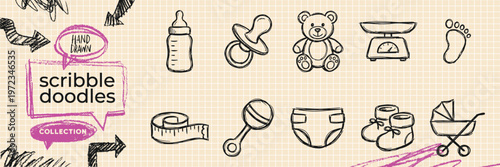 Black ink scribble minimalist religion spirit faith icon set hand drawn doodle pray cross church illustrations on pure white background