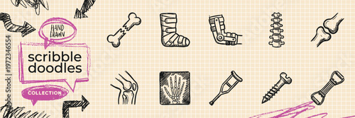 Black ink scribble minimalist magic mystery astrology icon set hand drawn doodle occult spell stars illustrations on pure white background