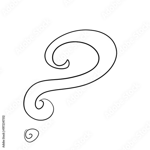 Fotografie Question line art cartoon illustration doodle asking inspired by chit chat  drawing that can be used for sticker, icon, decorative, etc