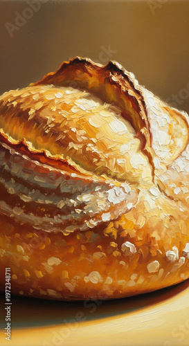 Close-up of a freshly baked, golden-brown croissant with flaky layers and a warm, appetizing glow on a plate.