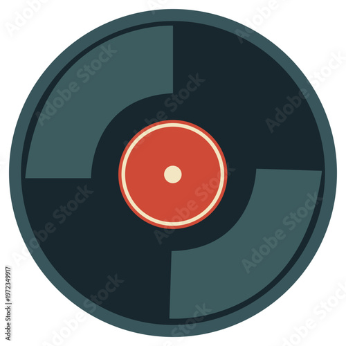 Vinyl record disc, retro music media, vintage audio format, classic album, colorful icon, eighties nostalgia, analog.