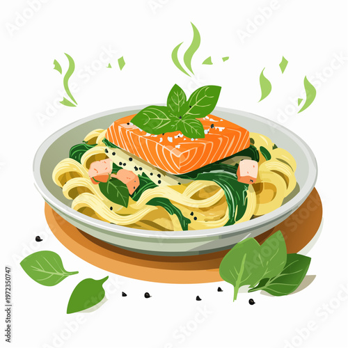 Lachs Spinat Pasta