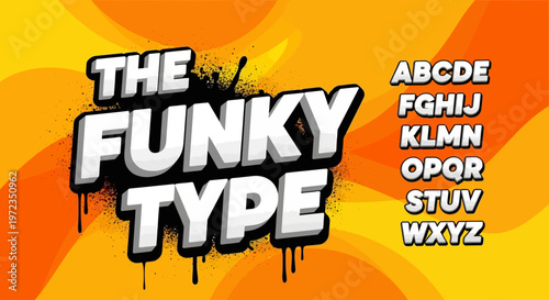 Graffiti artists create colorful typography with alphabet on vibrant background