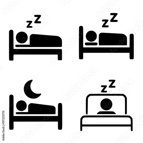 Sleeping people set icon illustration, for activity design