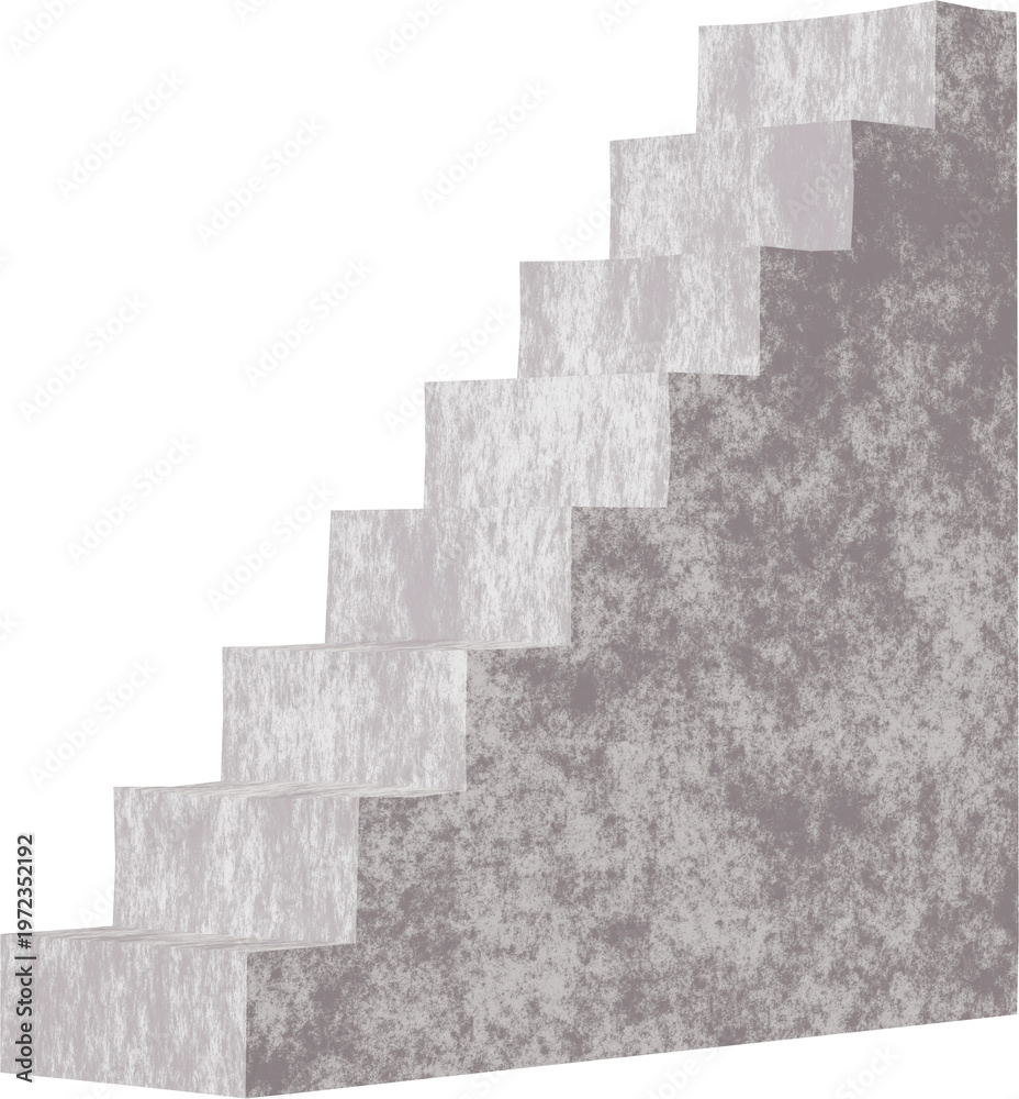 Fototapeta premium 3D Brutal beige concrete graphic element, textured stone abstract shape isolated clipart. Render of basic modern illustration