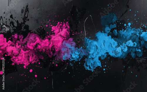 Colorful smoke art: A vibrant fusion of hues, a captivating dance of colored smoke, blending a gradient of tones against a dark background, evoking a sense of creativity and abstract expression.