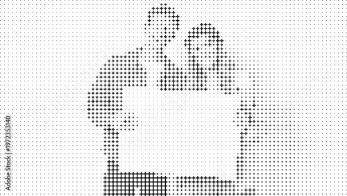 Halftone Couple Embracing Tender Moment Romantic Background, Love Couple Halftone Silhouette Emotional Connection Art