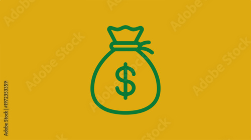Money bag icon, representing wealth, finance, and investment.