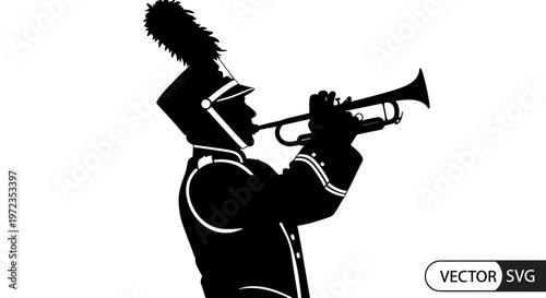 Marching Band Trumpet Player Silhouette