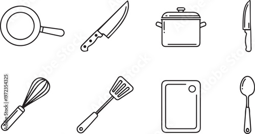 Kitchen Equipment And Cooking Utensils Set Vector Illustration Isolated Culinary Elements