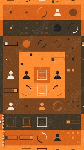 Functional Minimalist Aesthetic Background With Moving Geometric Systems