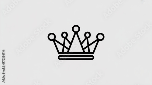 A minimalist black crown icon on a light gray background