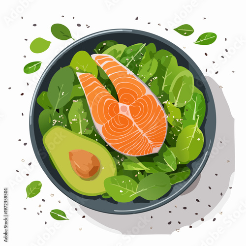 Lachs Spinat Bowl