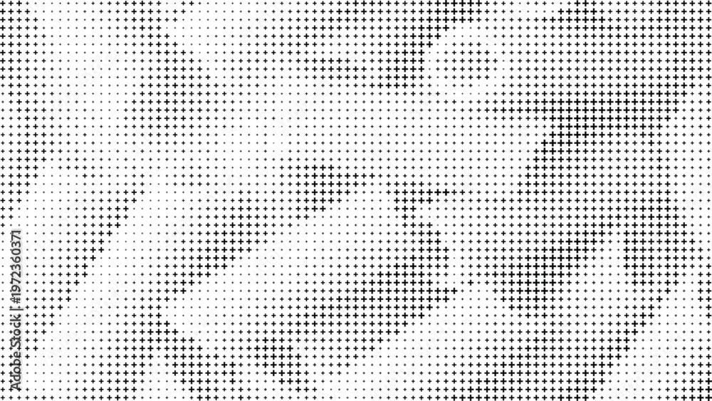 Fototapeta premium Black Plus Sign Halftone Pattern Abstract Background, Geometric Plus Symbol Halftone Modern Texture Background