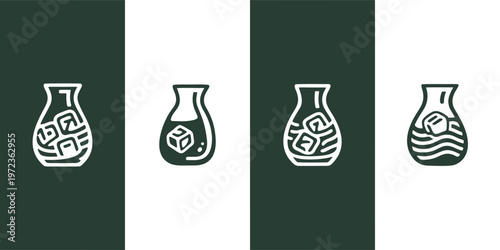 Pitcher with Ice Cubes Icons