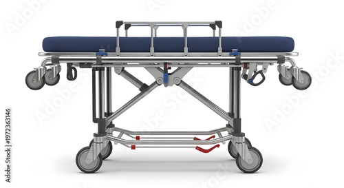 Adjustable hospital patient stretcher with wheels, a medical transport device designed for patient care and mobility in healthcare settings