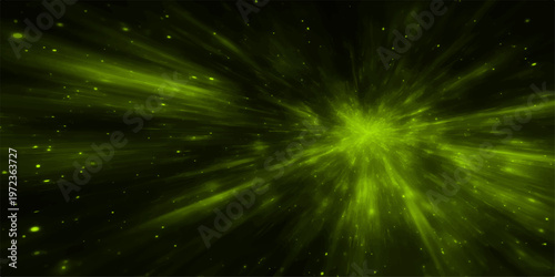 abstract green energy burst against the deep, creating a visually compelling display of dynamic cosmic forces. Perfect for design projects.