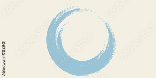 Red ink round stroke on white background. Japanese style. Vector illustration of grunge circle stains