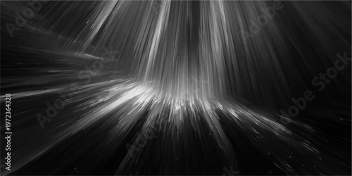 abstract artwork depicting cascading light, capturing the dramatic contrast between light and shadow. conveying the sense of mystery and depth, the monochrome palette adds to the timeless quality.