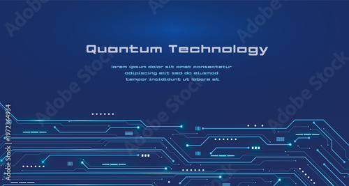 Futuristic digital landscape featuring abstract glowing circuit board patterns representing advanced technology and quantum computing concepts