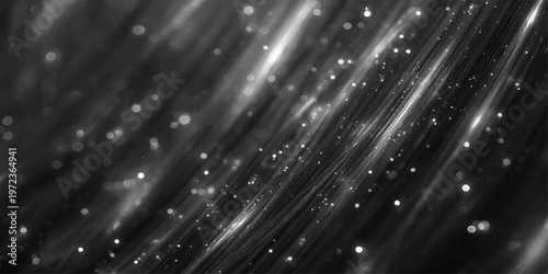 Mysterious silver light streaks, capturing the elegance of space and energy. the monochrome presentation creates a sense of abstract flow.