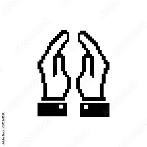 Pixel Art Muslim Praying Hands
