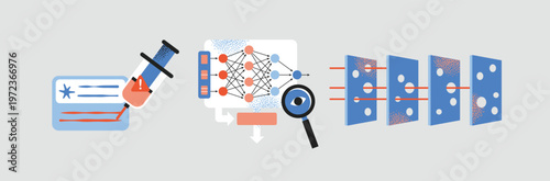 Advanced AI Safety and Cybersecurity Concept Set: Illustrating Prompt Injection Attacks, Neural Network Transparency Analysis, and Multi-Layer Defense Filtration for Secure Machine Learning Systems.