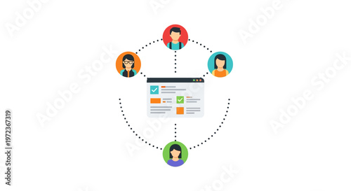 People connected in a network online.