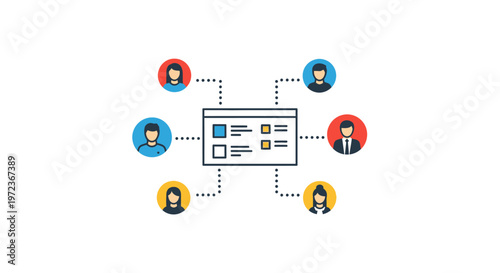 People connected to central database.