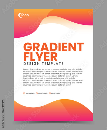 Gradient wave for poster flyer design template
