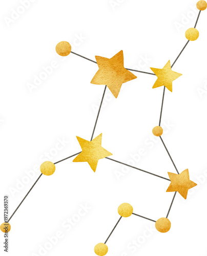 Watercolor zodiac Star Constellation Virgo